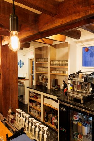 Custom built-in cabinetry with open shelving