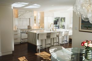 Completed kitchen remodel with custom cabinetry